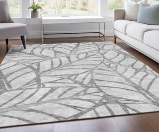 Piper Looms Chantille Floral ACN741 Gray Machine Washable Area Rug Lifestyle Image Feature