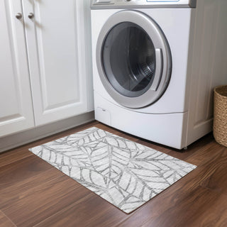 Piper Looms Chantille Floral ACN741 Gray Machine Washable Area Rug Scatter Lifestyle Image Feature