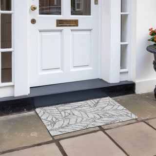 Piper Looms Chantille Floral ACN741 Gray Machine Washable Area Rug Scatter Outdoor Lifestyle Image Feature