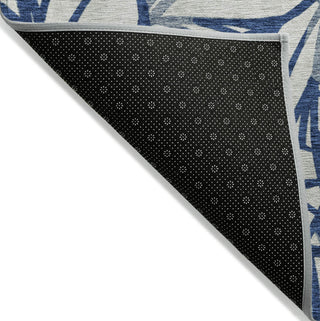 Piper Looms Chantille Floral ACN741 Navy Machine Washable Area Rug Backing Image