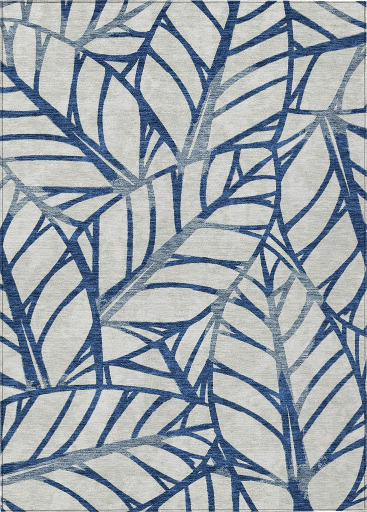 Piper Looms Chantille Floral ACN741 Navy Machine Washable Area Rug main image