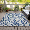 Piper Looms Chantille Floral ACN741 Navy Machine Washable Area Rug Outdoor Lifestyle Image Feature