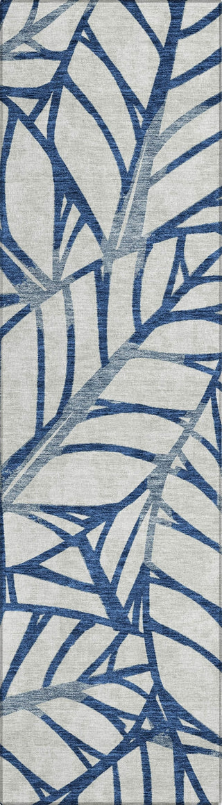 Piper Looms Chantille Floral ACN741 Navy Machine Washable Area Rug Runner Main Image