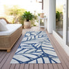 Piper Looms Chantille Floral ACN741 Navy Machine Washable Area Rug Runner Outdoor Lifestyle Image Feature
