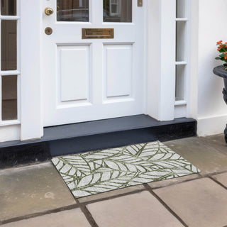 Piper Looms Chantille Floral ACN741 Olive Machine Washable Area Rug Scatter Outdoor Lifestyle Image Feature