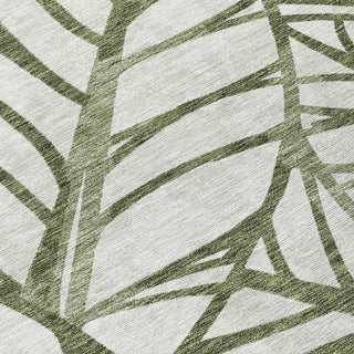 Piper Looms Chantille Floral ACN741 Olive Machine Washable Area Rug Swatch Image