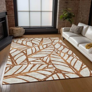 Piper Looms Chantille Floral ACN741 Paprika Machine Washable Area Rug Lifestyle Image Feature