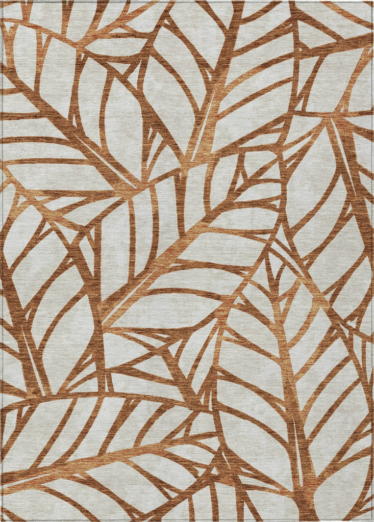 Piper Looms Chantille Floral ACN741 Paprika Machine Washable Area Rug main image