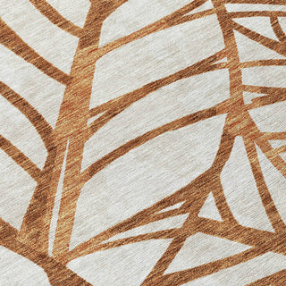 Piper Looms Chantille Floral ACN741 Paprika Machine Washable Area Rug Swatch Image