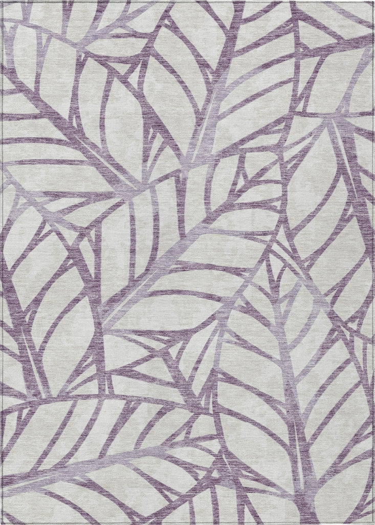 Piper Looms Chantille Floral ACN741 Purple Machine Washable Area Rug main image