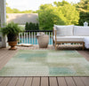 Piper Looms Chantille Squares ACN742 Aloe Machine Washable Area Rug Outdoor Lifestyle Image Feature