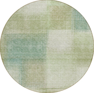 Piper Looms Chantille Squares ACN742 Aloe Machine Washable Area Rug Round Main Image