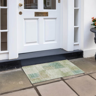 Piper Looms Chantille Squares ACN742 Aloe Machine Washable Area Rug Scatter Outdoor Lifestyle Image Feature