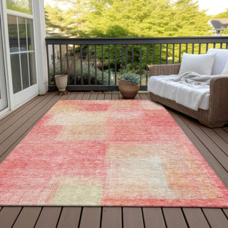 Piper Looms Chantille Squares ACN742 Blush Machine Washable Area Rug Outdoor Lifestyle Image Feature