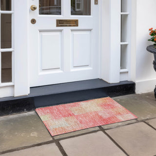 Piper Looms Chantille Squares ACN742 Blush Machine Washable Area Rug Scatter Outdoor Lifestyle Image Feature
