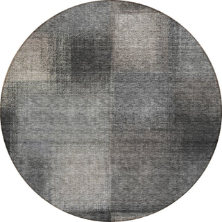 Piper Looms Chantille Squares ACN742 Charcoal Machine Washable Area Rug Round Main Image