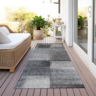 Piper Looms Chantille Squares ACN742 Charcoal Machine Washable Area Rug Runner Outdoor Lifestyle Image Feature