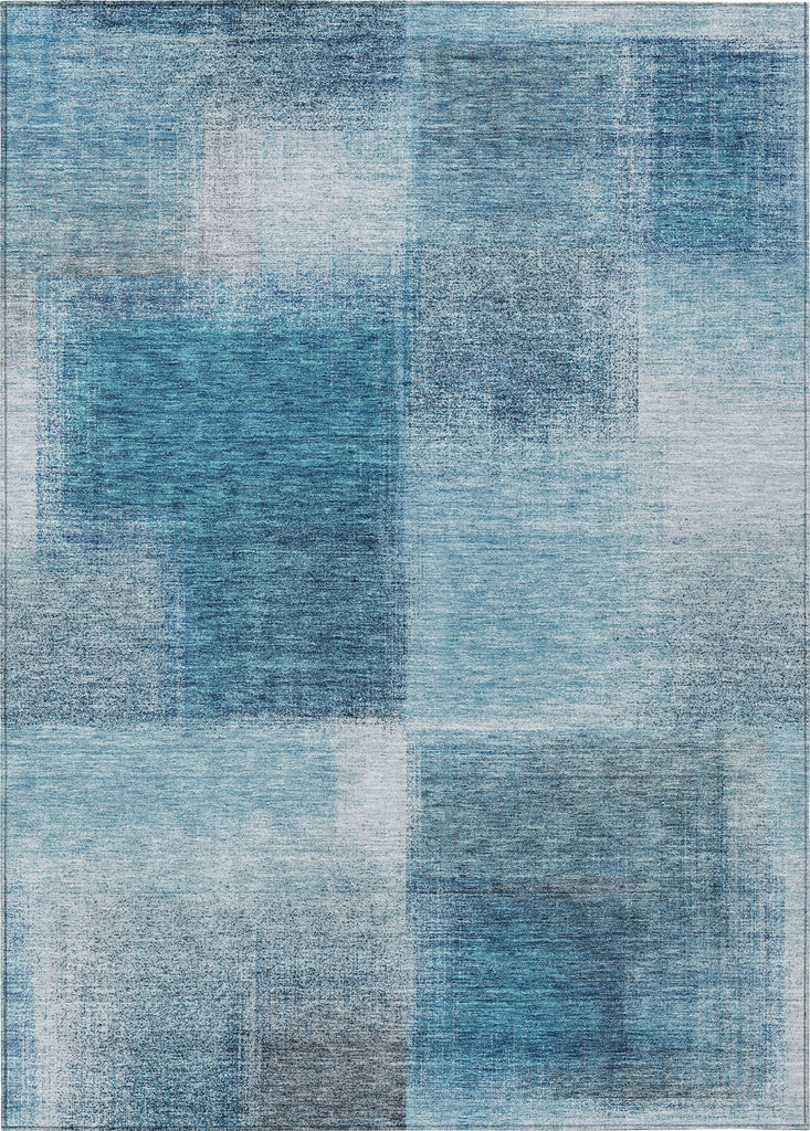 Piper Looms Chantille Squares ACN742 Denim Machine Washable Area Rug main image