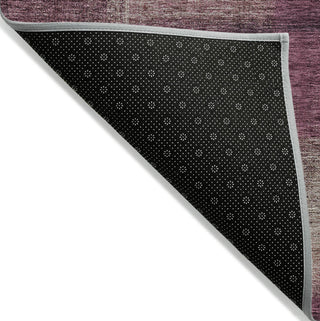 Piper Looms Chantille Squares ACN742 Plum Machine Washable Area Rug Backing Image