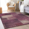 Piper Looms Chantille Squares ACN742 Plum Machine Washable Area Rug Lifestyle Image Feature