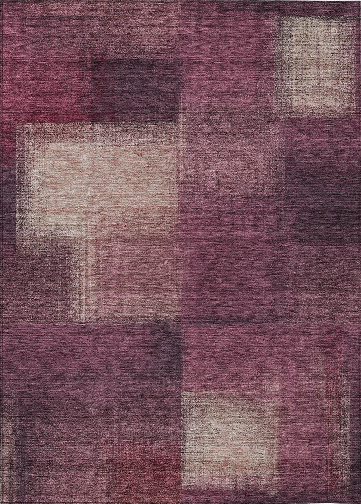 Piper Looms Chantille Squares ACN742 Plum Machine Washable Area Rug main image