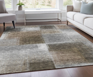Piper Looms Chantille Squares ACN742 Silver Machine Washable Area Rug Lifestyle Image Feature