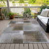 Piper Looms Chantille Squares ACN742 Silver Machine Washable Area Rug Outdoor Lifestyle Image Feature