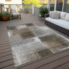 Piper Looms Chantille Squares ACN742 Silver Machine Washable Area Rug Outdoor Lifestyle Image Feature