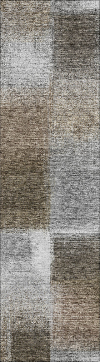 Piper Looms Chantille Squares ACN742 Silver Machine Washable Area Rug Runner Main Image