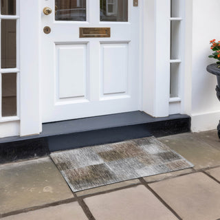 Piper Looms Chantille Squares ACN742 Silver Machine Washable Area Rug Scatter Outdoor Lifestyle Image Feature