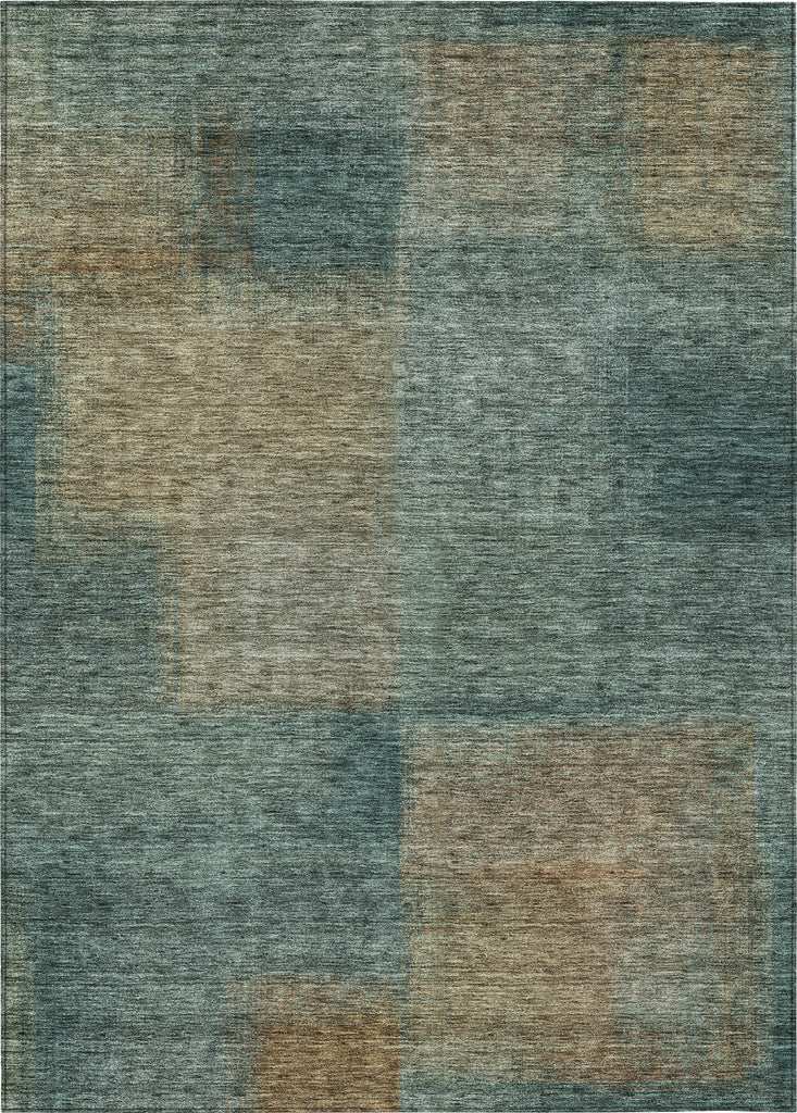 Piper Looms Chantille Squares ACN742 Teal Machine Washable Area Rug main image