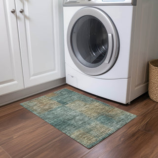 Piper Looms Chantille Squares ACN742 Teal Machine Washable Area Rug Scatter Lifestyle Image Feature