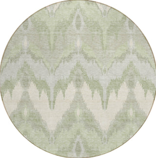 Piper Looms Chantille Ikat ACN743 Aloe Machine Washable Area Rug Round Main Image