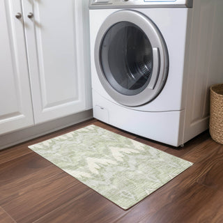 Piper Looms Chantille Ikat ACN743 Aloe Machine Washable Area Rug Scatter Lifestyle Image Feature