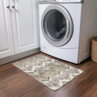 Piper Looms Chantille Ikat ACN743 Beige Machine Washable Area Rug Scatter Lifestyle Image Feature
