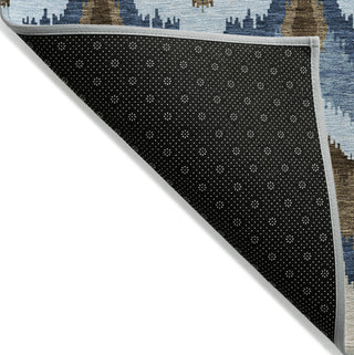 Piper Looms Chantille Ikat ACN743 Blue Machine Washable Area Rug Backing Image