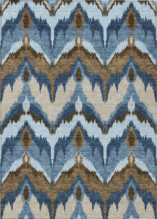 Piper Looms Chantille Ikat ACN743 Blue Machine Washable Area Rug main image