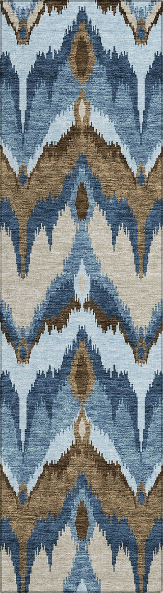Piper Looms Chantille Ikat ACN743 Blue Machine Washable Area Rug Runner Main Image