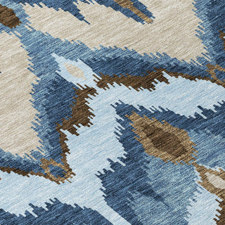 Piper Looms Chantille Ikat ACN743 Blue Machine Washable Area Rug Swatch Image