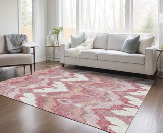 Piper Looms Chantille Ikat ACN743 Blush Machine Washable Area Rug Lifestyle Image Feature