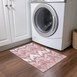 Piper Looms Chantille Ikat ACN743 Blush Machine Washable Area Rug Scatter Lifestyle Image Feature