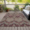 Piper Looms Chantille Ikat ACN743 Burgundy Machine Washable Area Rug Outdoor Lifestyle Image Feature