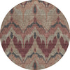 Piper Looms Chantille Ikat ACN743 Burgundy Machine Washable Area Rug Round Main Image