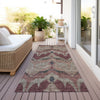 Piper Looms Chantille Ikat ACN743 Burgundy Machine Washable Area Rug Runner Outdoor Lifestyle Image Feature