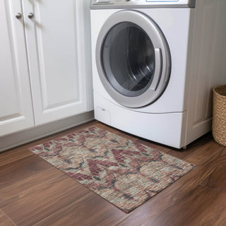 Piper Looms Chantille Ikat ACN743 Burgundy Machine Washable Area Rug Scatter Lifestyle Image Feature