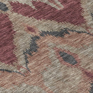 Piper Looms Chantille Ikat ACN743 Burgundy Machine Washable Area Rug Swatch Image
