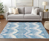 Piper Looms Chantille Ikat ACN743 Denim Machine Washable Area Rug Lifestyle Image Feature