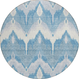 Piper Looms Chantille Ikat ACN743 Denim Machine Washable Area Rug Round Main Image