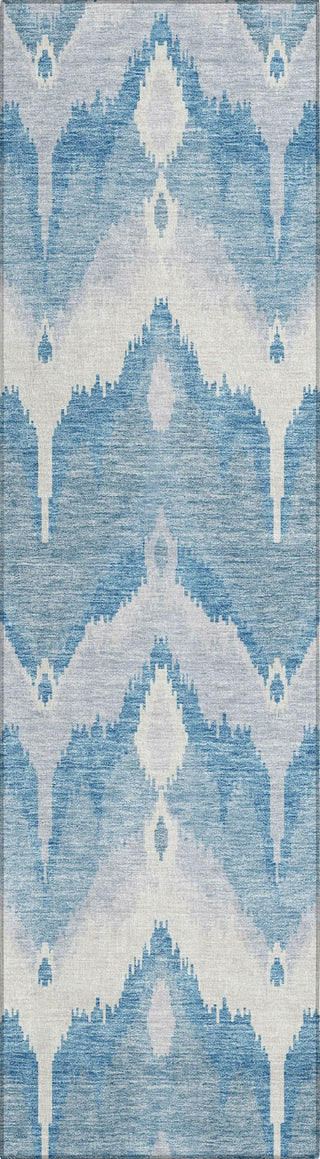 Piper Looms Chantille Ikat ACN743 Denim Machine Washable Area Rug Runner Main Image