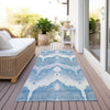 Piper Looms Chantille Ikat ACN743 Denim Machine Washable Area Rug Runner Outdoor Lifestyle Image Feature